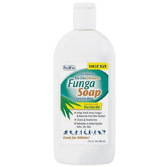 Pedifix FungaSoap bottle provides refreshing post-workout cleanse with tea tree oil.
