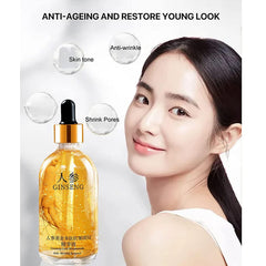 Peehss Ginseng Polypeptide essence closeup reveals ginseng polypeptides and hyaluronic ingredients