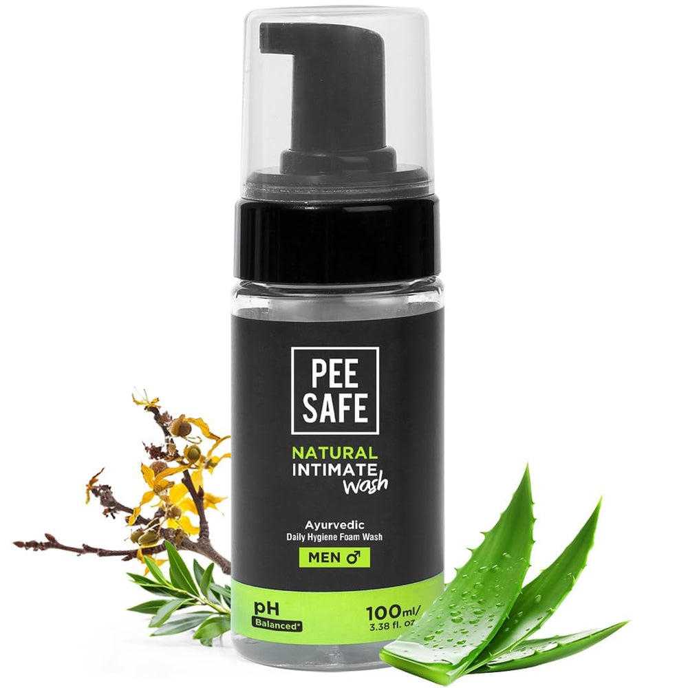 Pee Safe Mens Intimate Wash bottle front for daily freshness.