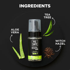 Pee Safe Mens Intimate Wash tea tree essential oil presence for refreshing feel.