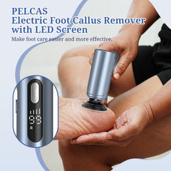 Pelcas cordless compact design fits in hand for travel foot care.