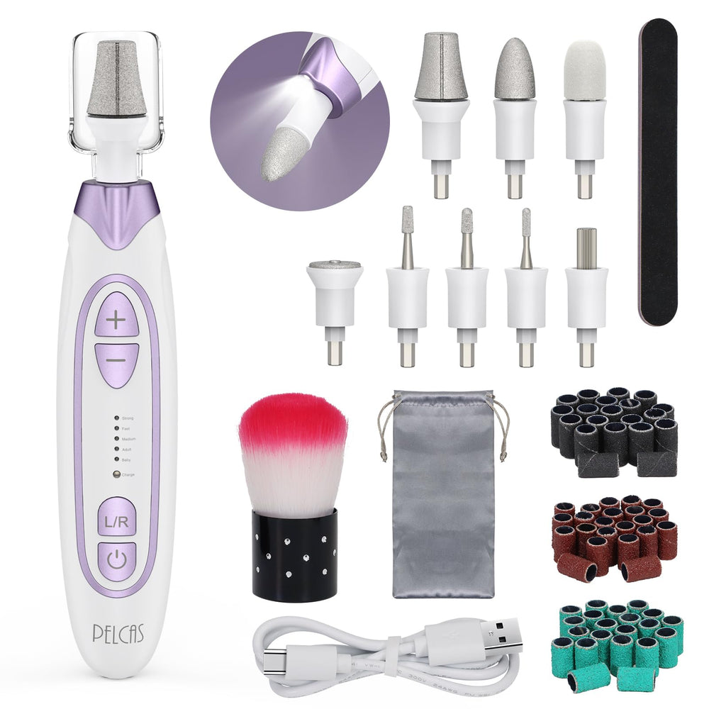 PELCA S Electric Toenail Grinder with LED light for precise at-home nail detailing