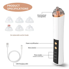 PENSVOX blackhead vacuum probes set with six tips for targeted skin care.