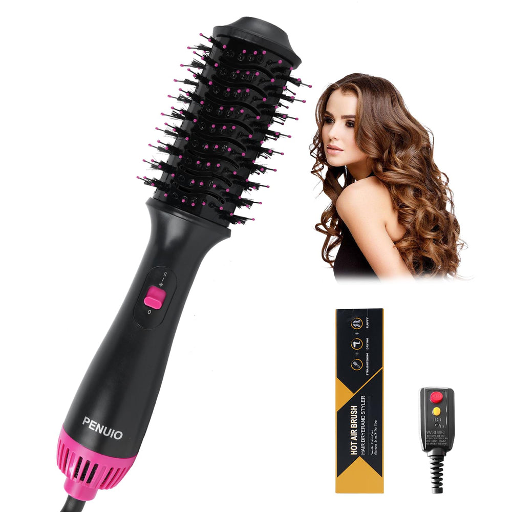 PENUIO hair dryer brush compact design for easy storage and travel-ready styling.