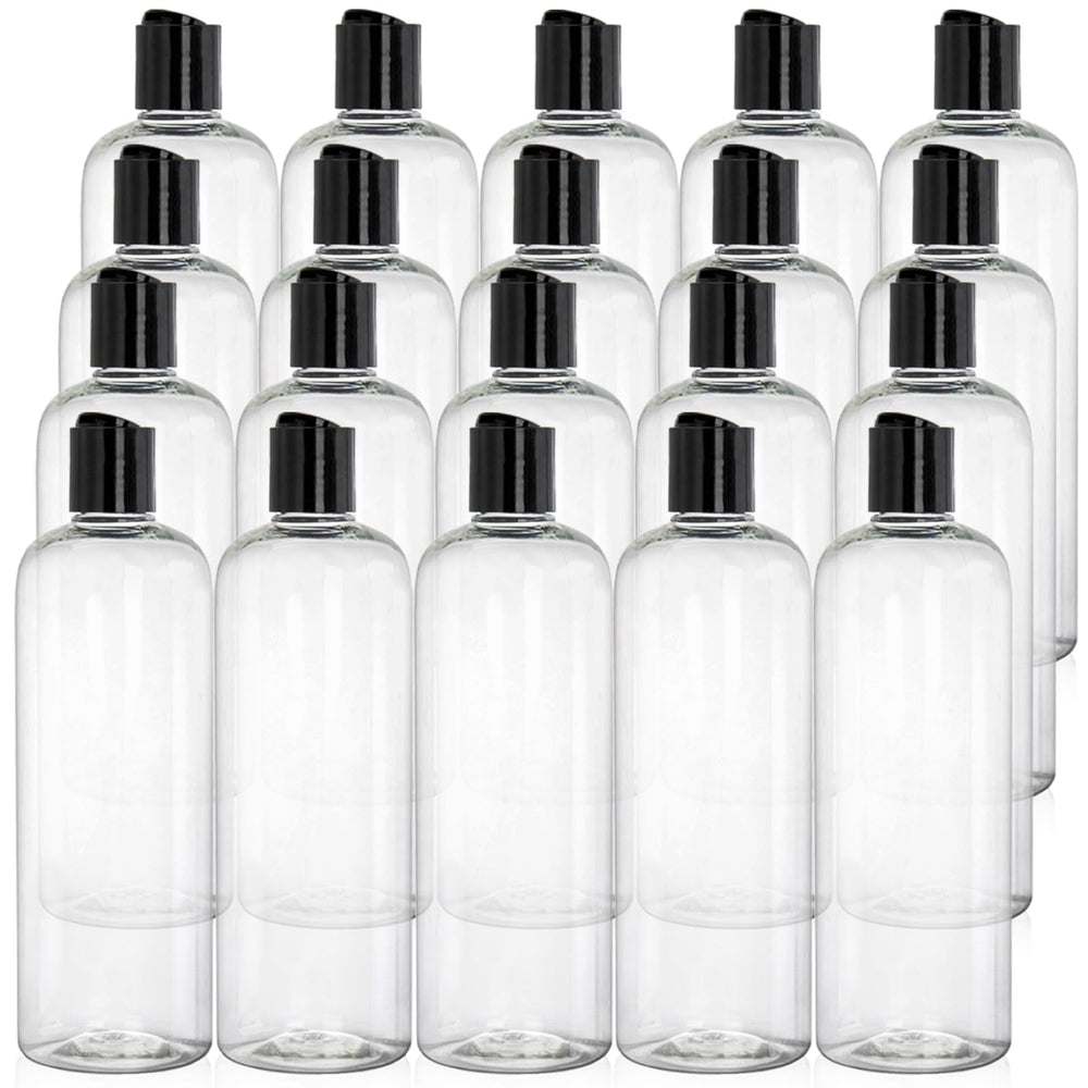 Peohud 20pack 16oz clear bottle with disc-top cap for controlled dispensing
