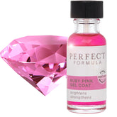 Perfect Formula Ruby Pink Gel Coat bottle shows rosy gel that strengthens natural nails