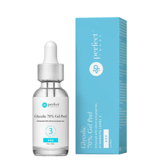 Perfect Image Glycolic Gel Peel bottle pour demonstrates at-home exfoliation for smoother skin