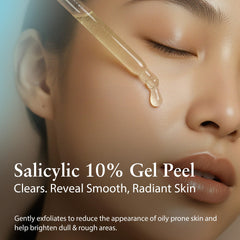 Perfect Image Salicylic 10% Gel Peel label features Tea Tree Oil and Green Tea Extracts for nourishing care.