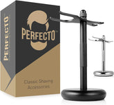 Perfecto Deluxe stand top view highlighting sleek black design for efficient storage