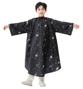 PERFEHAIR kids cape sleeves front view for mess-free cuts during home styling