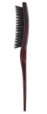 PERFEHAIR teasing brush wooden handle close-up shows boar bristles for volume boost.