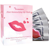 Permotary collagen lip mask packaging highlights a 28-piece set for lip care.