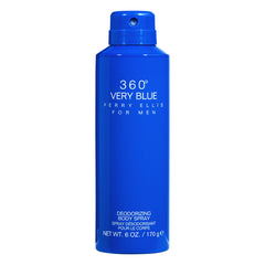 Perry Ellis 360° Very Blue body spray bottle front view for all-day freshness.