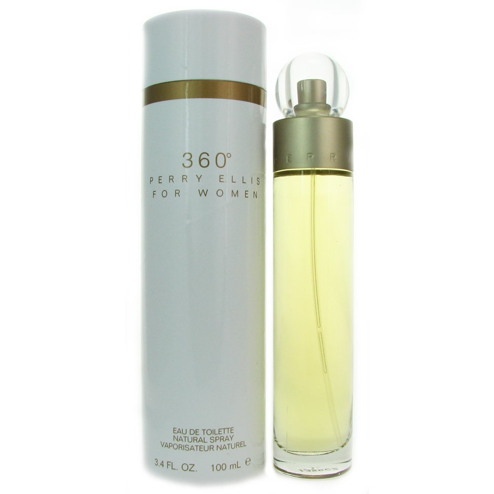 Perry Ellis 360 for Women bottle highlights floral-fruit notes for everyday fragrance.