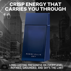 Perry Ellis Sky packaging box highlighting gift-ready presentation