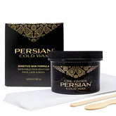 Persian Cold Wax Kit face application for smooth facial hair removal.