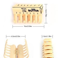 PERSONFUN butter hair claw on bun demonstrates secure grip for thick or thin hair.