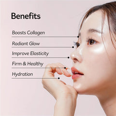 PESTLO Baby Collagen Glow Mask application swipe demonstrates lifting-film texture for immediate smoothness