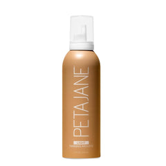 Peta Jane light tanning mousse bottle front reveals sleek, natural-looking tan prep