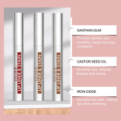 Petansy lip liner application close-up highlights precise lines for smooth definition.