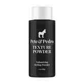 Pete & Pedro Texture Powder front view tin offers weightless volume and natural matte texture.