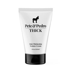 Pete & Pedro Thick Hair Cream bottle with light hold for fuller hair.