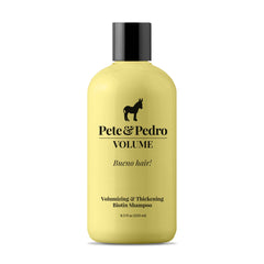 Pete & Pedro Volume Shampoo bottle front shows lightweight cleanse for added fullness