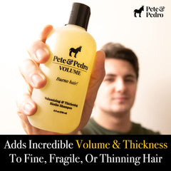Pete & Pedro Volume Shampoo lather foam demonstrates rich cleansing texture for daily use