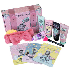 Petite Maison birthday gift basket display shows celebratory skincare for occasions
