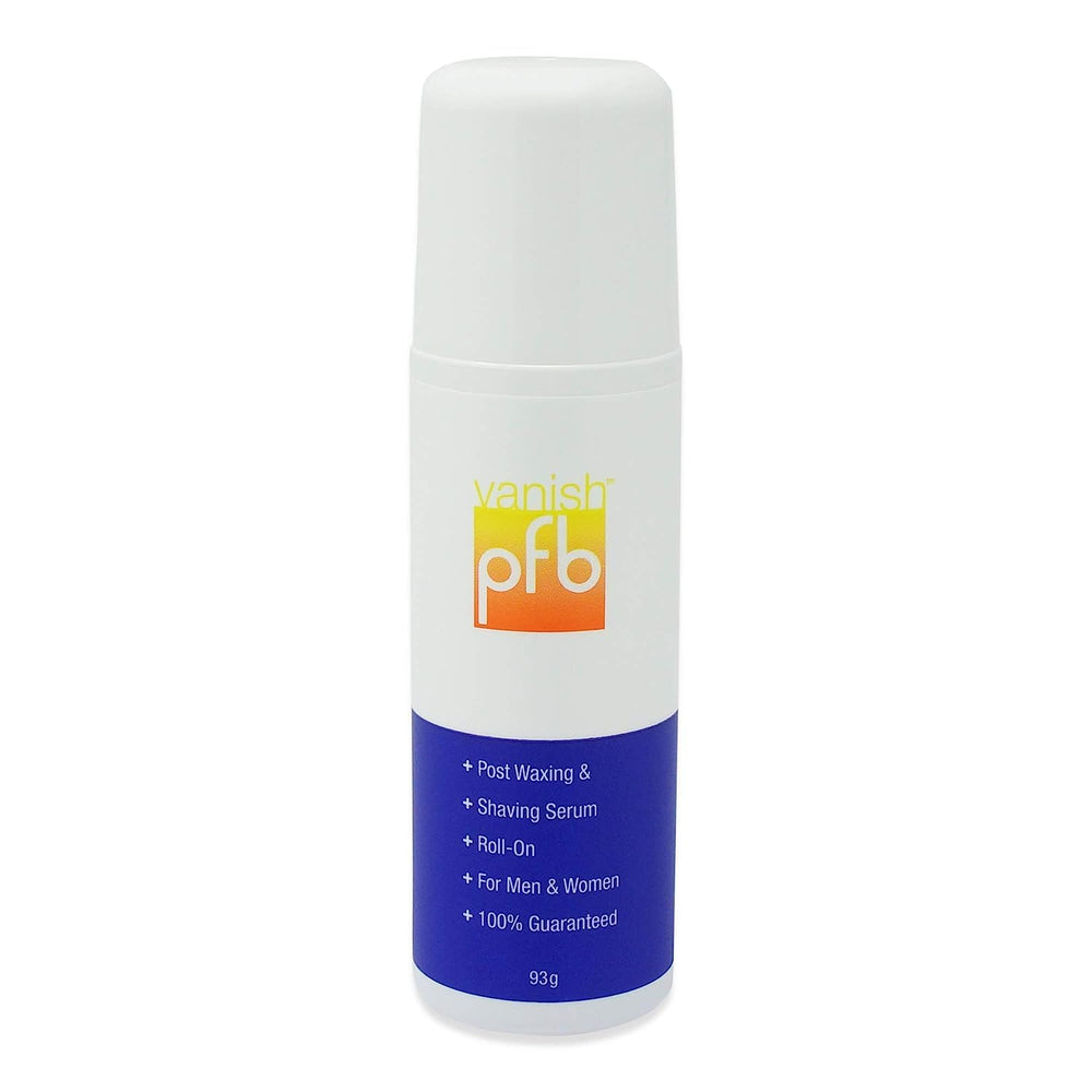 PFB Vanish roll-on bottle application shows quick relief on irritated skin