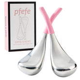 pfefe Cryo Sticks stainless steel face globes provide cooling relief for smoother skin.
