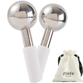 Pfefe ice globes on face and eyes provide cooling relief and smoother product absorption.