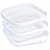 PGAXM clear hard plastic zipper case large front view showing sturdy travel organization