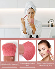 PGRODE powder and blush brushes with soft fibers for even complexion