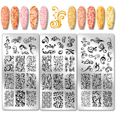 PH PandaHall swirl pattern template close-up for romantic French nails