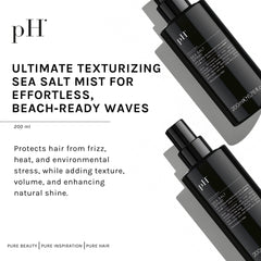 pH PURE HAIR Sea Salt Spray when scrunched yields defined airy texture.