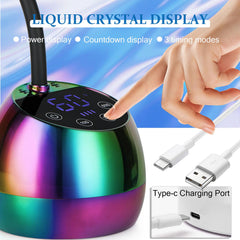 PHAIN U V LED nail lamp infrared sensing starts automatically for smooth operation.