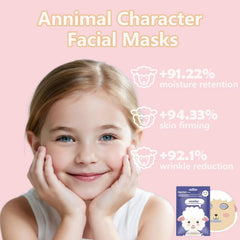 Phanund 7pack zebra-pattern kids mask promotes bright, hydrated skin during spa nights