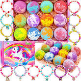 Phaorui Unicorn Bath Bombs reveal a bracelet inside for kids bath time surprise