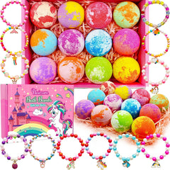 Phaorui Unicorn Bath Bombs packaging box offers gift-ready presentation for kids.