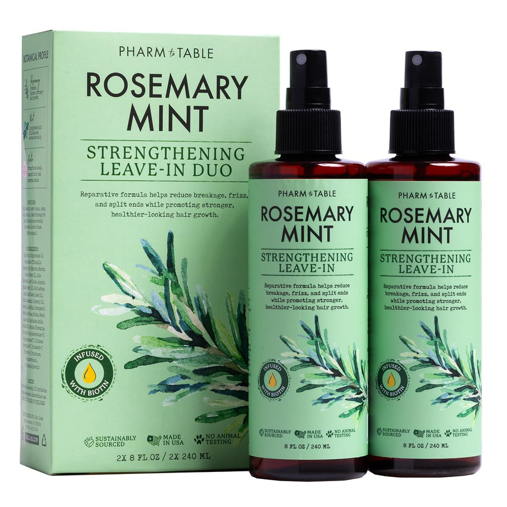 PHARM TO TABLE Leave In Conditioner Spray bottle for rosemary-mint scalp hydration