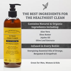 Pharmacopia Citrus Conditioner being applied from hand demonstrates easy, even application and detangling.