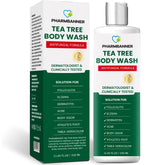 PHARMBANNER Tea Tree Body Wash bottle with soothing lather for daily cleansing.