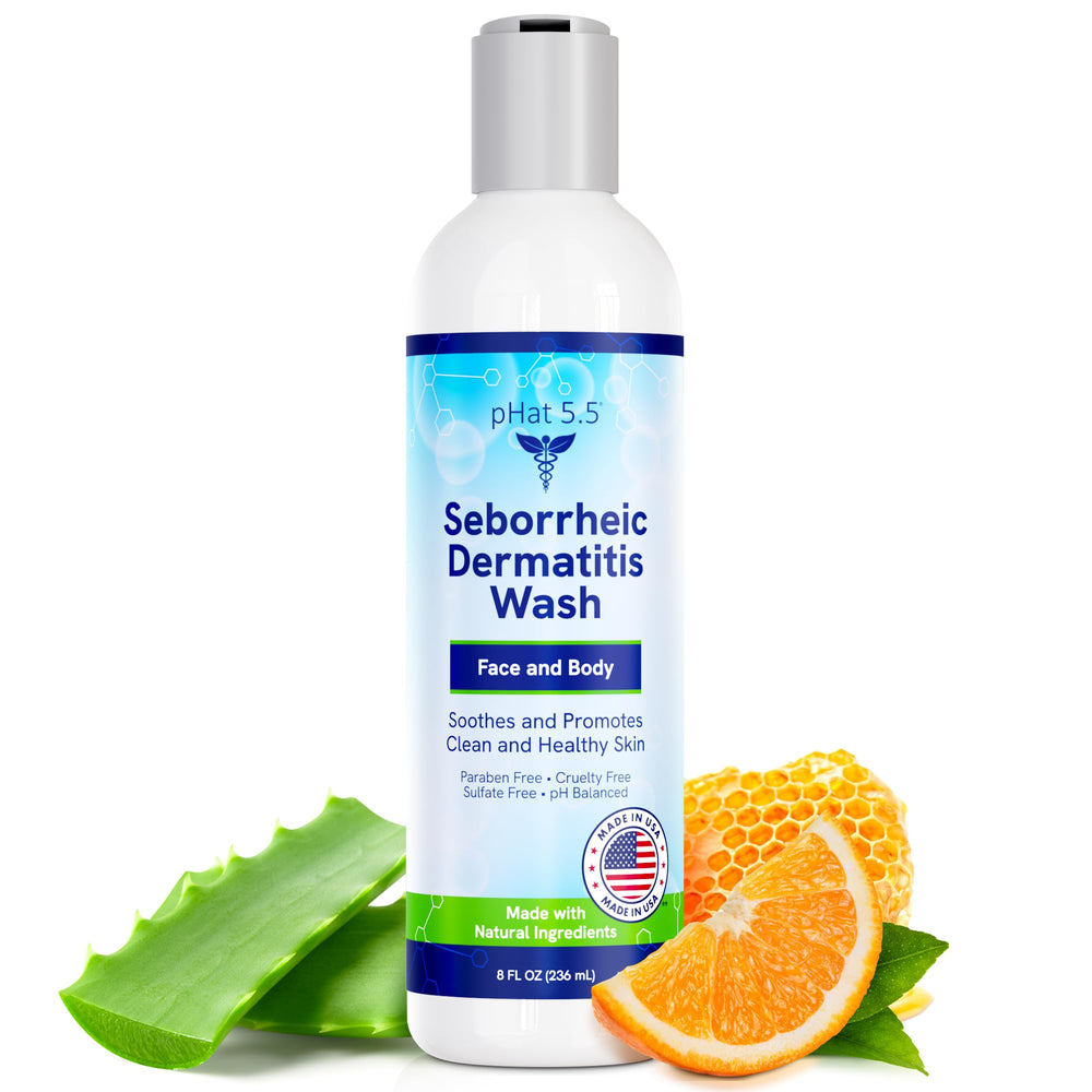 pHat 5.5 seborrheic dermatitis facewash close-up shows creamy texture ideal for sensitive skin cleansing