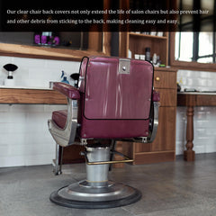 Philbinden durable clear vinyl chair cover resists creasing and withstands cleaners.