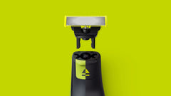 Philips OneBlade beard trimmer compatibility image showcases versatile replacement blades.