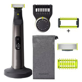 Philips OneBlade Pro digital display shows battery status for ready grooming