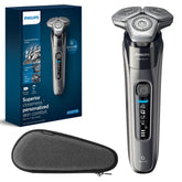 Philips Series 9000 shaver head close-up showing precision blades for a close shave