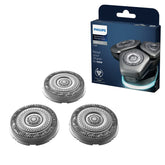 Philips replacement shaver head Series 9000 closeup highlights precision blades for a closer shave.