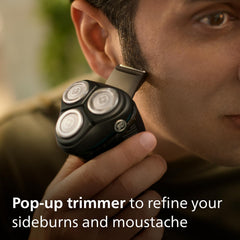Philips Shaver 3000 Series supports wet or dry shaving for convenience
